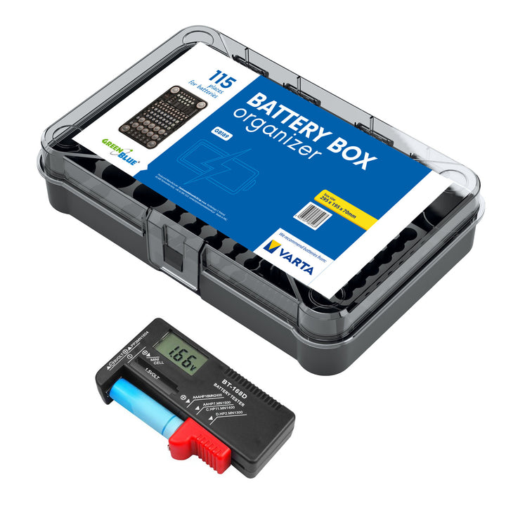 GreenBlue GB189 Batteriehalter + Lamex Digital-Tester für Batterien und Akkus