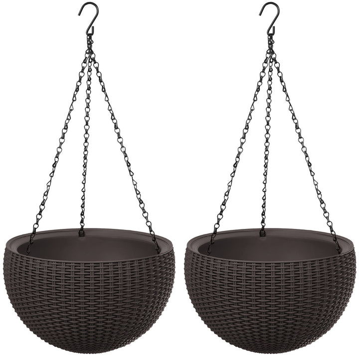 Hängepflanzgefäß Keter Sphere Planter, Farbe: Braun, 2 Stück