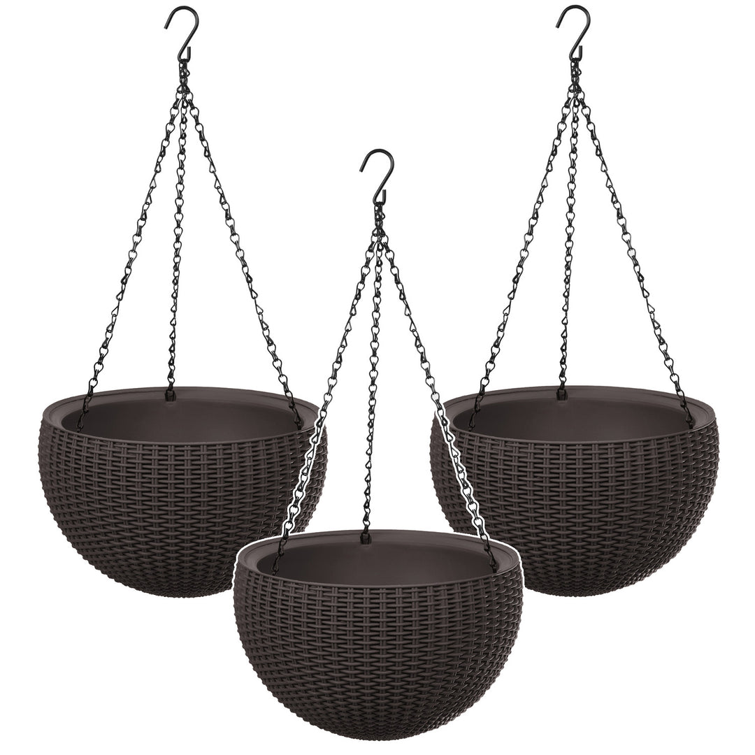 Hängender Blumentopf Keter Sphere Planter, Farbe: Braun, 3 Stück