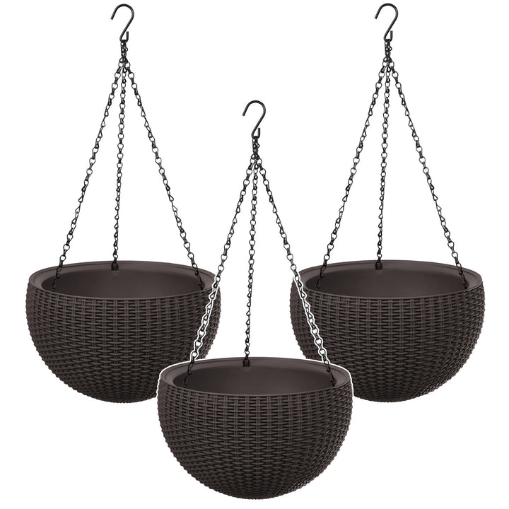 Hängender Blumentopf Keter Sphere Planter, Farbe: Braun, 3 Stück