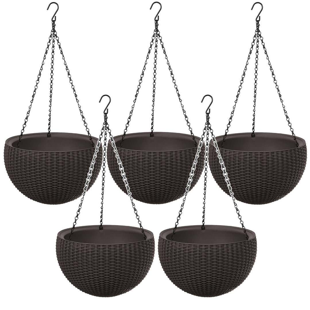 Hängender Blumentopf Keter Sphere Planter, Farbe: Braun, 5 Stück