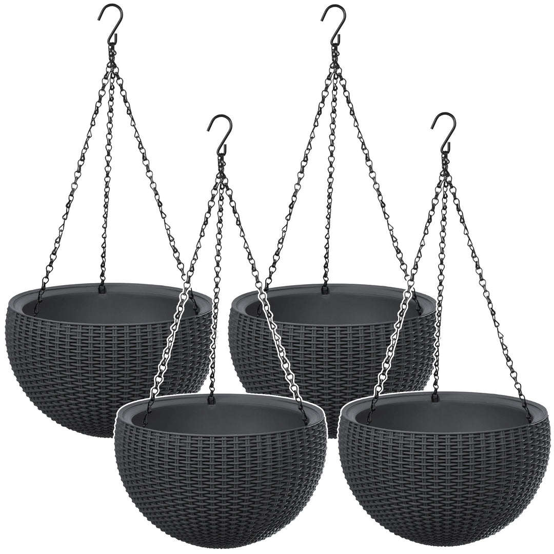 Hängepflanzgefäß Keter Sphere Planter, Farbe Anthrazit, 4 Stück