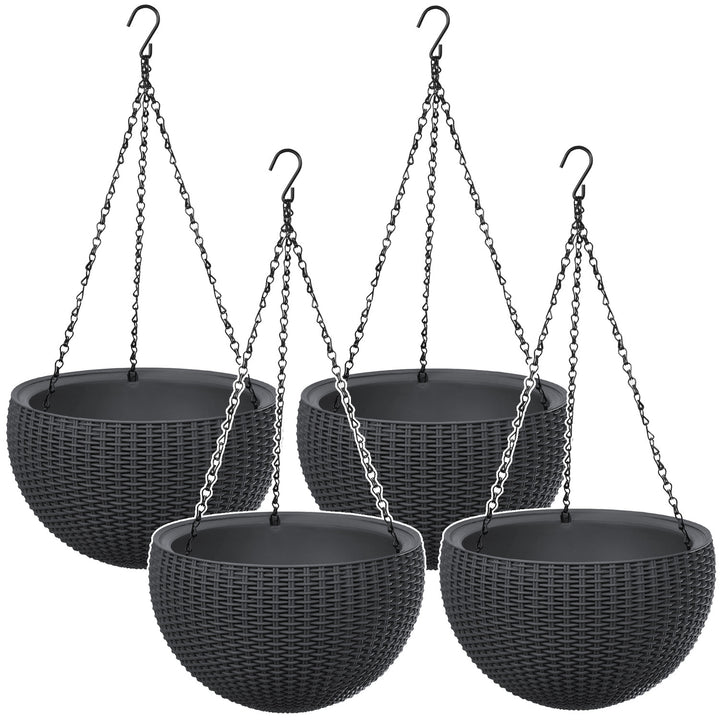 Hängepflanzgefäß Keter Sphere Planter, Farbe Anthrazit, 4 Stück