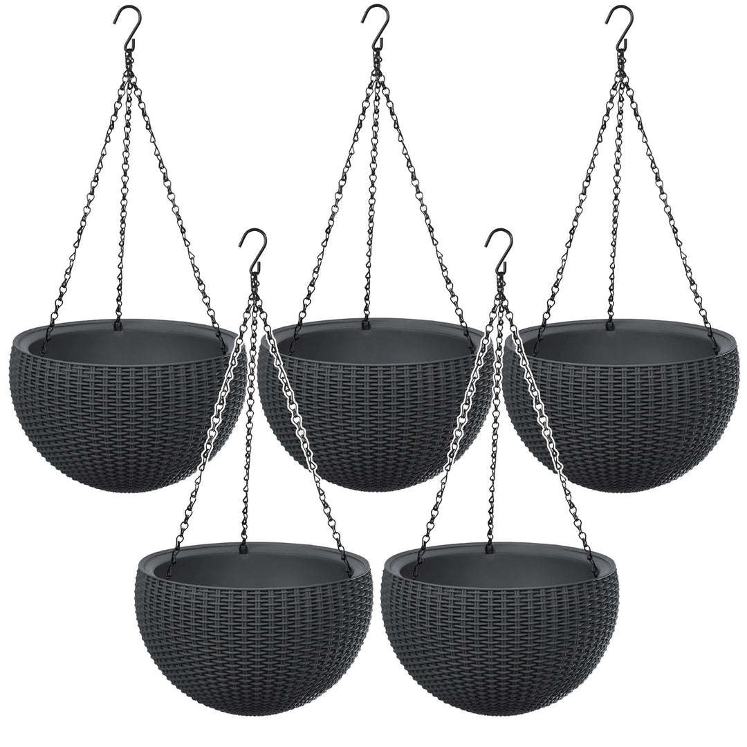 Hängepflanzgefäß Keter Sphere Planter, Farbe Anthrazit, 5 Stück