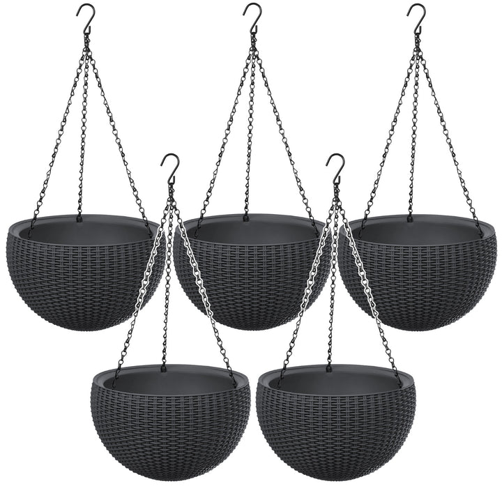 Hängepflanzgefäß Keter Sphere Planter, Farbe Anthrazit, 5 Stück