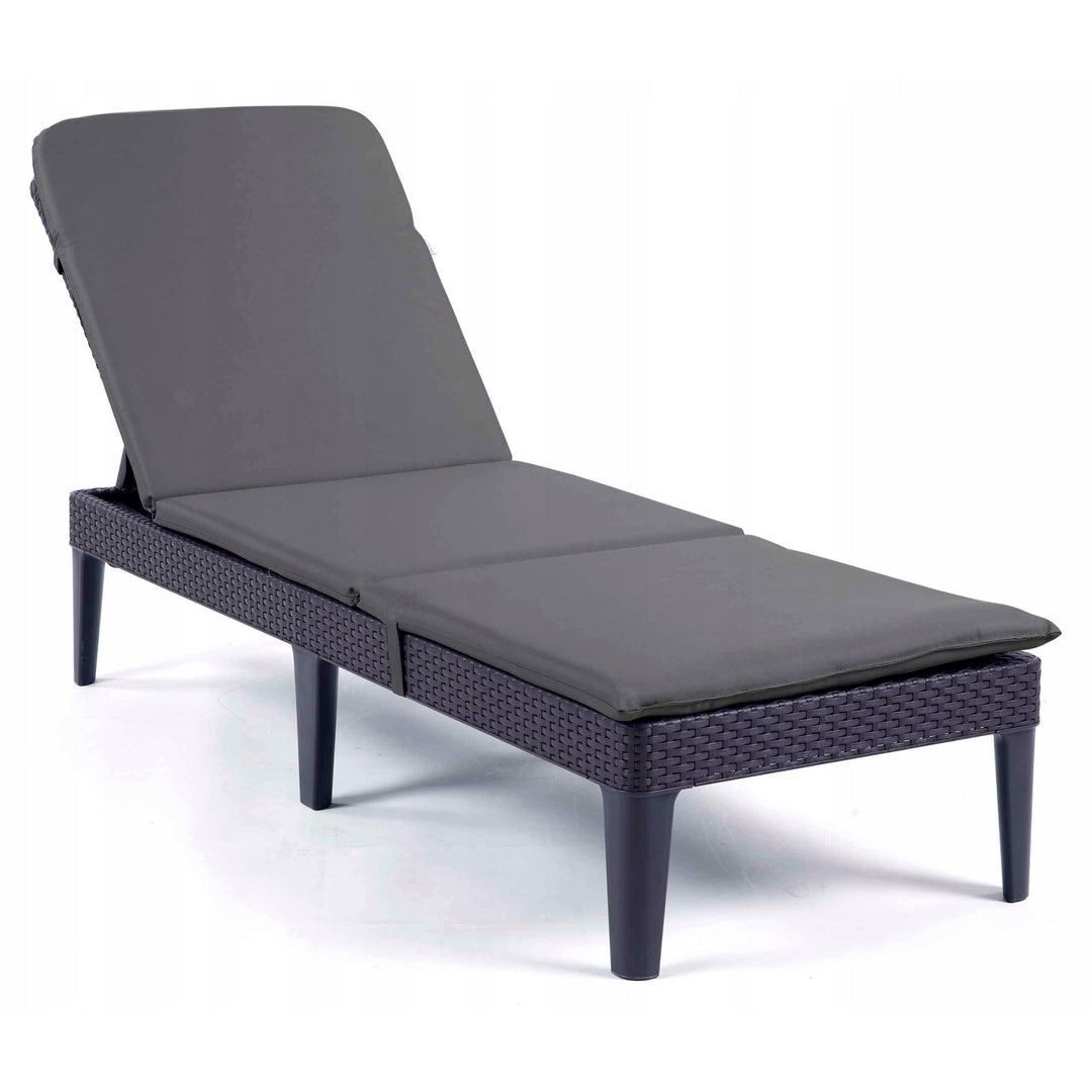 Kissen für den Liegestuhl Jaipur, Farbe: Dunkelgrau, Stoff S-500, Größe 190 x 60 cm, zwei Befestigungssysteme, wasserabweisend, vollständig waschbar, S-49