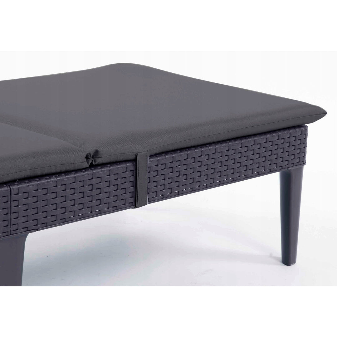 Kissen für den Liegestuhl Jaipur, Farbe: Dunkelgrau, Stoff S-500, Größe 190 x 60 cm, zwei Befestigungssysteme, wasserabweisend, vollständig waschbar, S-49