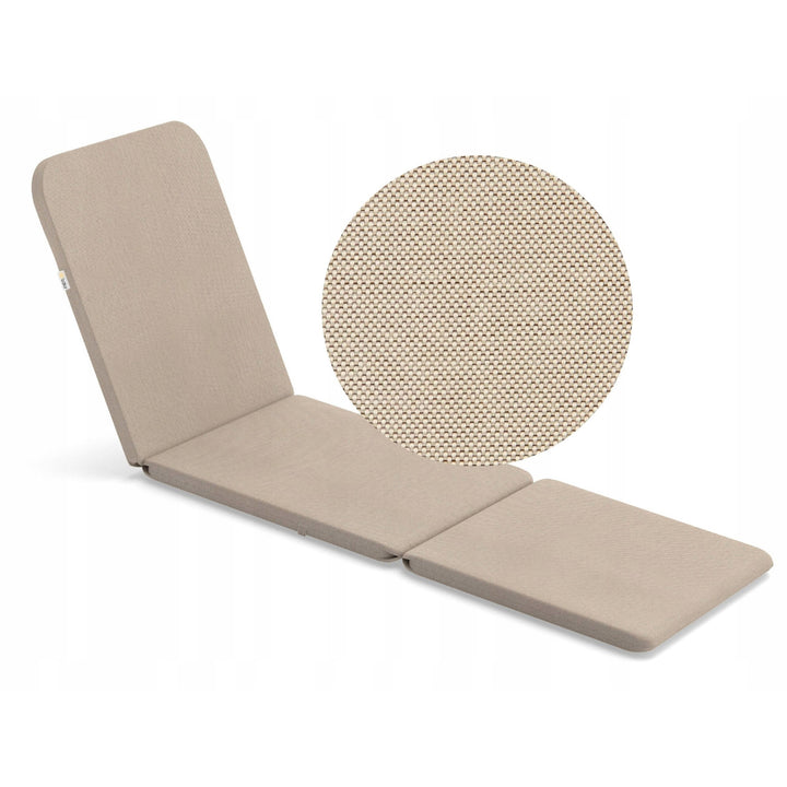 Kissen für Liegestuhl Jaipur, Farbe Beige, Stoff S-550 Melange, Größe 190 x 60 cm, zwei Befestigungssysteme, wasserabweisend, vollständig waschbar, Melange S-21