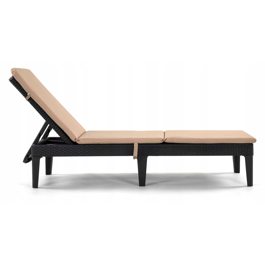 Kissen für Liegestuhl Jaipur, Farbe Beige, Stoff S-550 Melange, Größe 190 x 60 cm, zwei Befestigungssysteme, wasserabweisend, vollständig waschbar, Melange S-21