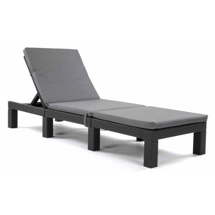 Kissen für Liegestuhl Daytona, Farbe: Grau, Stoff: S-550 Melange, Größe: 192 x 64 cm, Befestigung mit Gummiband, wasserabweisend, Melange S-23
