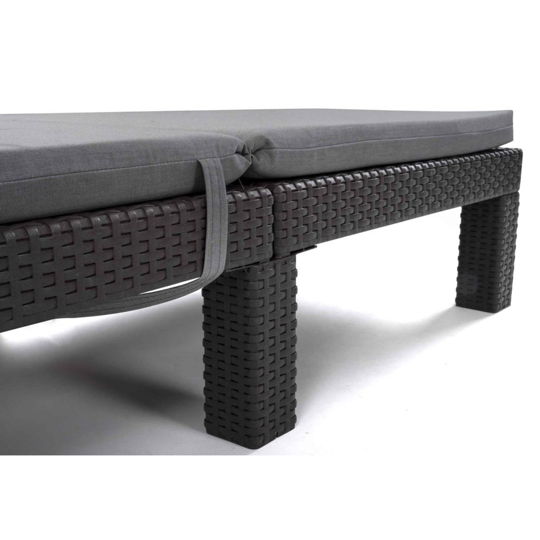 Kissen für Liegestuhl Daytona, Farbe: Grau, Stoff: S-550 Melange, Größe: 192 x 64 cm, Befestigung mit Gummiband, wasserabweisend, Melange S-23