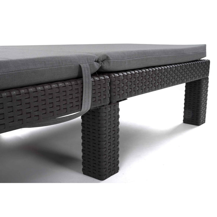 Kissen für Liegestuhl Daytona, Farbe: Grau, Stoff: S-550 Melange, Größe: 192 x 64 cm, Befestigung mit Gummiband, wasserabweisend, Melange S-23