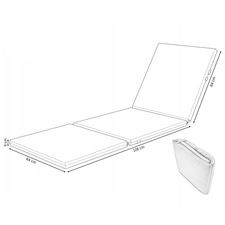 Kissen für Liegestuhl Daytona, Farbe: Grau, Stoff: S-550 Melange, Größe: 192 x 64 cm, Befestigung mit Gummiband, wasserabweisend, Melange S-23