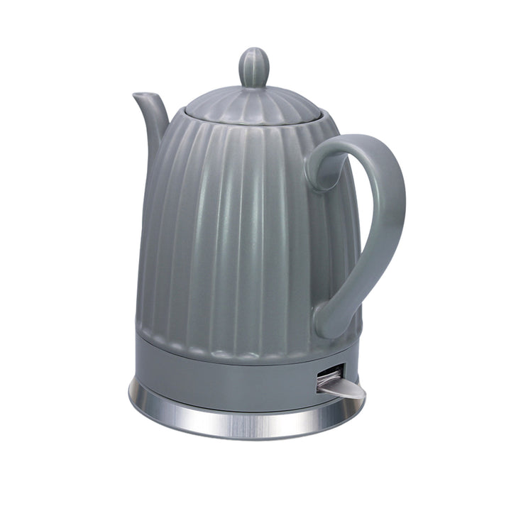 Maestro Keramik-Wasserkocher, Farbe: Grau, Leistung: 1500 W, Fassungsvermögen: 1,5 l, drehbarer Sockel, Wasserstandsanzeige, Netzkabel: 65 cm, MR-077