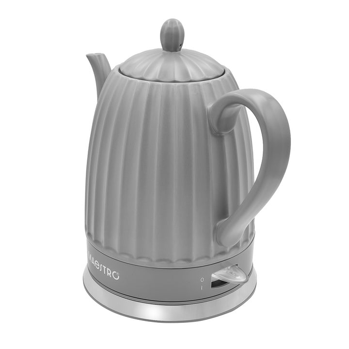 Maestro Keramik-Wasserkocher, Farbe: Grau, Leistung: 1500 W, Fassungsvermögen: 1,5 l, drehbarer Sockel, Wasserstandsanzeige, Netzkabel: 65 cm, MR-077