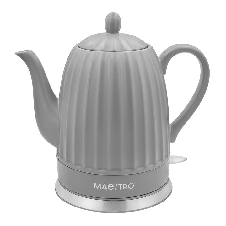 Maestro Keramik-Wasserkocher, Farbe: Grau, Leistung: 1500 W, Fassungsvermögen: 1,5 l, drehbarer Sockel, Wasserstandsanzeige, Netzkabel: 65 cm, MR-077