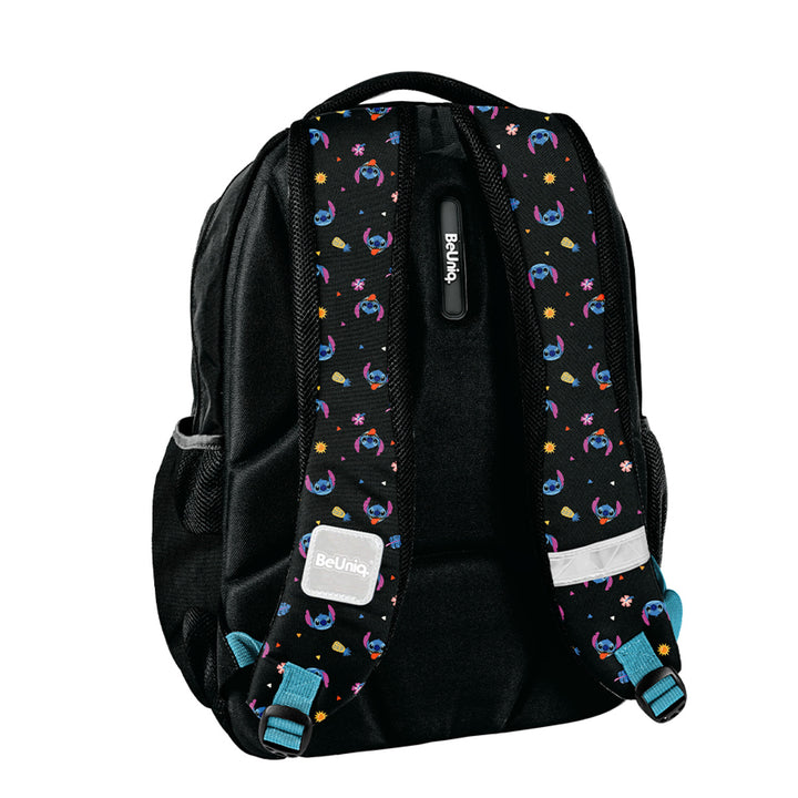Stitch Paso Schulset, Rucksack mit drei Fächern, Laptopfach und verstärkter Unterseite, Federmäppchen mit Gummibändern für Schreibutensilien, Schuhbeutel, der auf den Rücken geschnallt werden kann, DS26MM