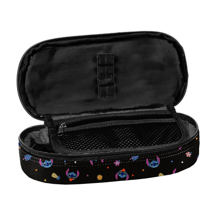 Stitch Paso Schulset, Rucksack mit drei Fächern, Laptopfach und verstärkter Unterseite, Federmäppchen mit Gummibändern für Schreibutensilien, Schuhbeutel, der auf den Rücken geschnallt werden kann, DS26MM