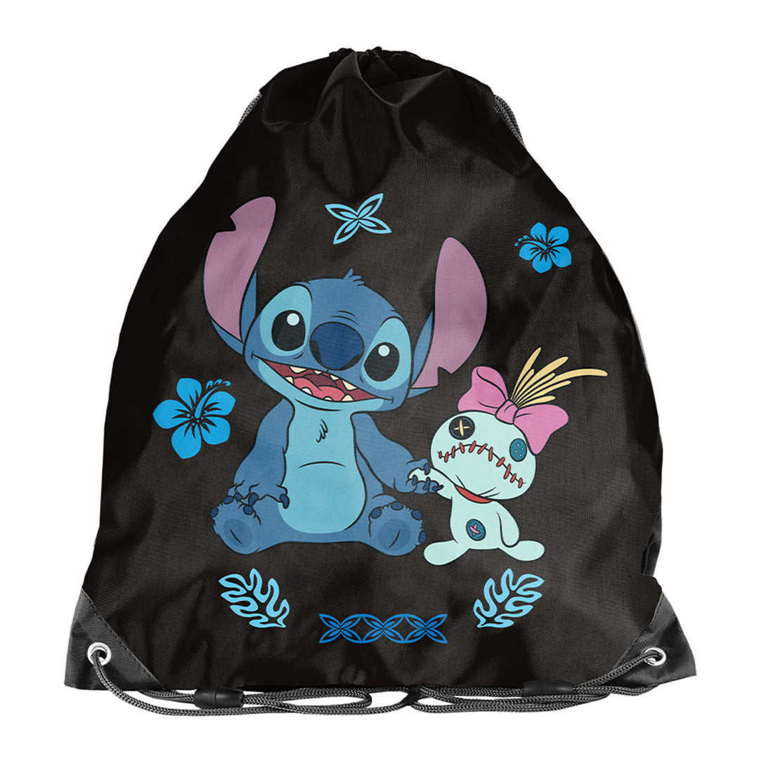 Stitch Paso Schulset, Rucksack mit drei Fächern, Laptopfach und verstärkter Unterseite, Federmäppchen mit Gummibändern für Schreibutensilien, Schuhbeutel, der auf den Rücken geschnallt werden kann, DS26MM
