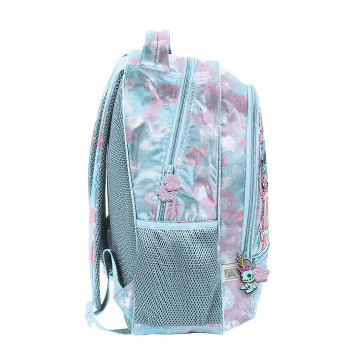 Stitch Paso Schulset, Rucksack mit zwei Fächern, reflektierenden Elementen und verstärktem Rücken, Federmäppchen ohne Inhalt und mit Halterungen für Schreibutensilien, Schuhbeutel zum Tragen auf dem Rücken, DS26WW