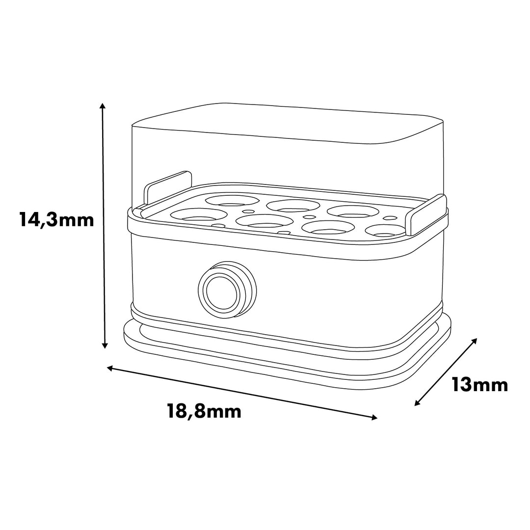 GreenBlue Eierkocher, Leistung 200 W, für bis zu 6 Eier, Messbecher, 220–240 V~, 50/60 Hz, GB359