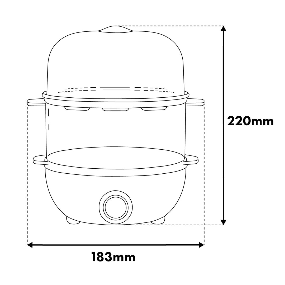 GreenBlue 2-Stufen-Eierkocher für 14 Eier, Leistung 350 W, für bis zu 14 Eier, 220–240 V~, 50/60 Hz, GB358