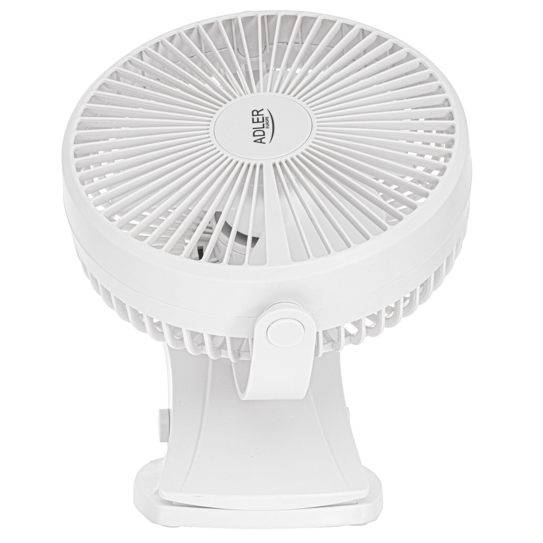 Tischventilator mit Clip, akkubetrieben, 15,5 cm, 360° drehbar, USB-C, Adler