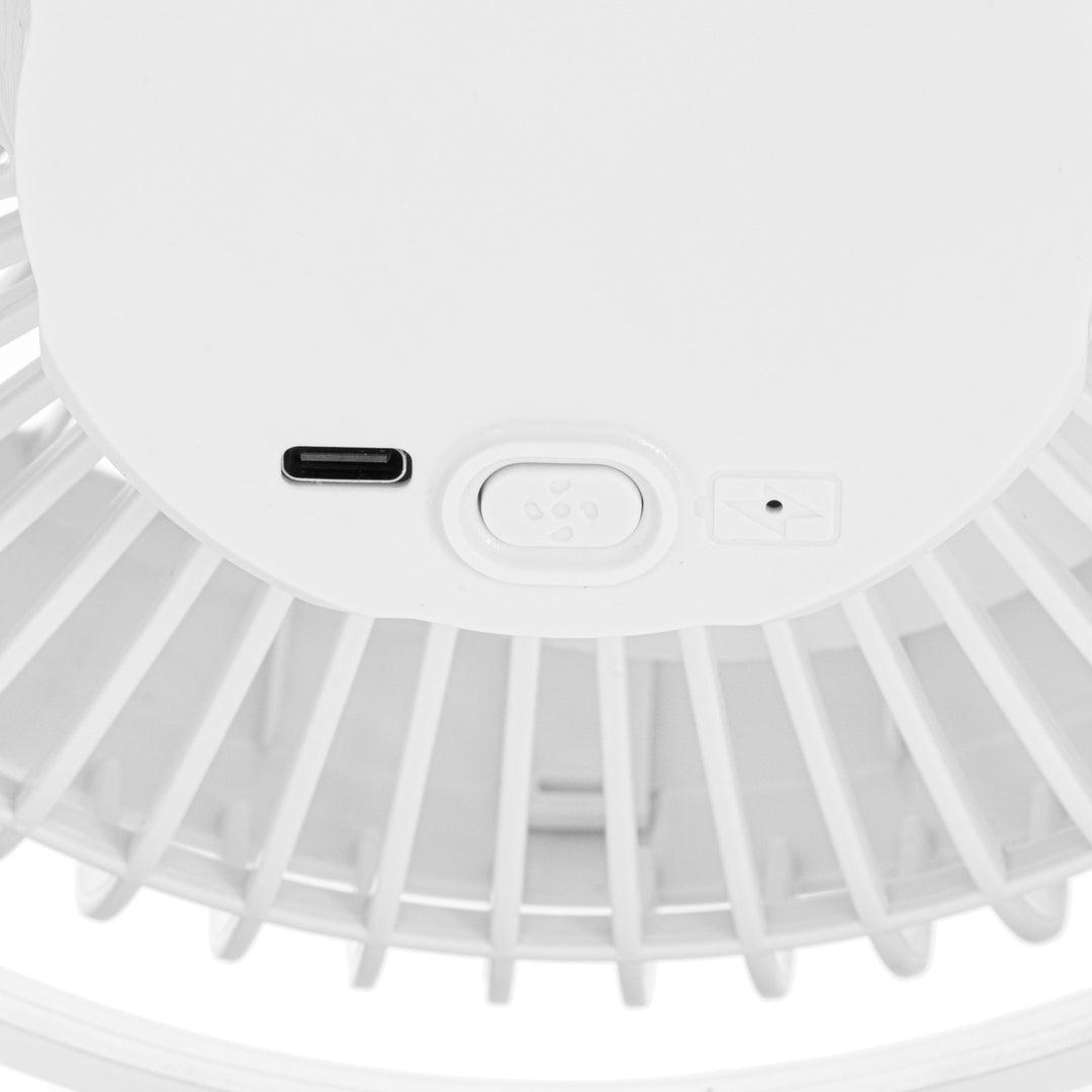 Tischventilator mit Clip, akkubetrieben, 15,5 cm, 360° drehbar, USB-C, Adler