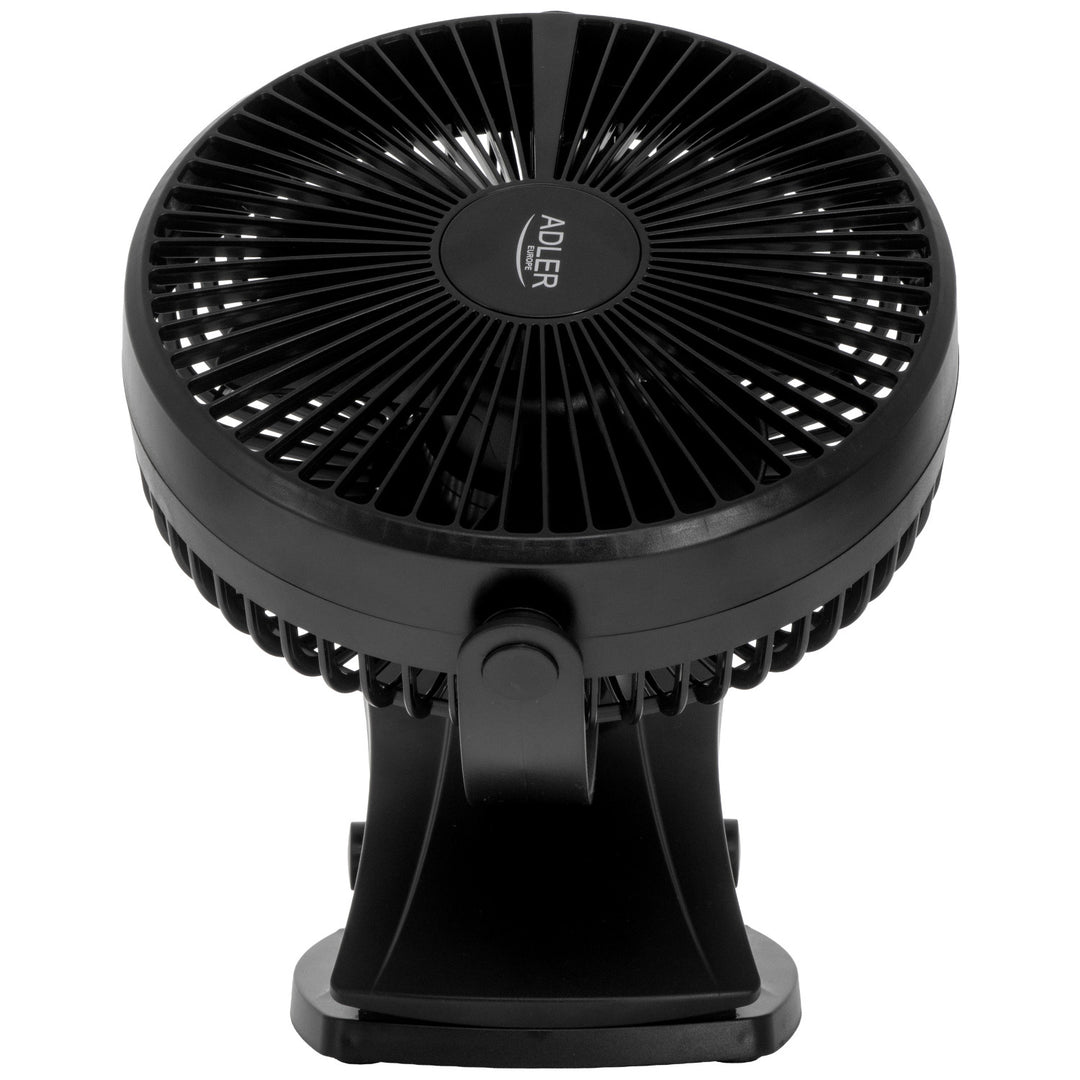 Tischventilator mit Clip, akkubetrieben, 15,5 cm, 360° drehbar, USB-C, Adler