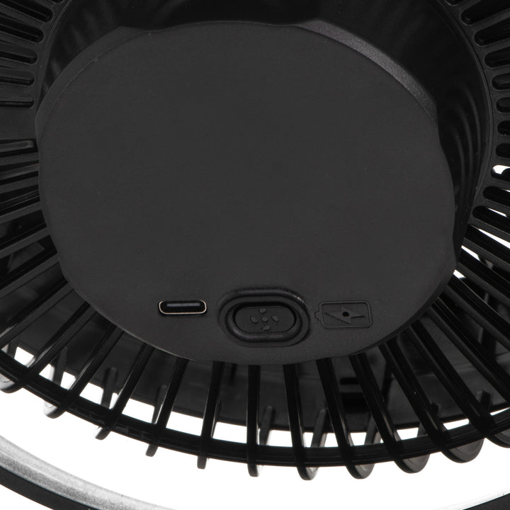 Tischventilator mit Clip, akkubetrieben, 15,5 cm, 360° drehbar, USB-C, Adler