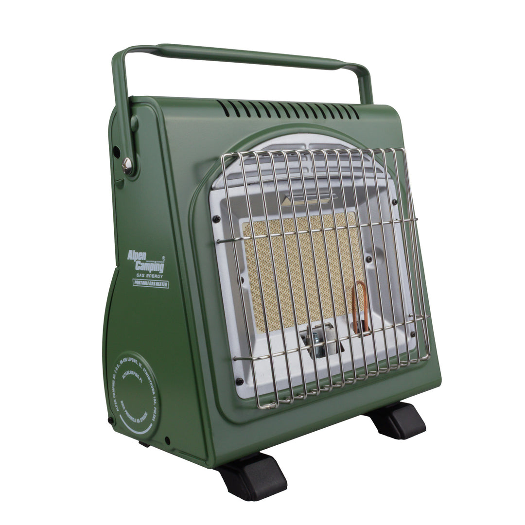Tragbarer Gaskocher von Alpen Camping, 2-in-1, Gasverbrauch 124 g/h, piezoelektrische Zündung, ICELAND IK-1000 PRO+ 4x 227-g-Gaskartusche von GreenBlue. Zertifikat: Pi 0875, entspricht der Norm EN 417