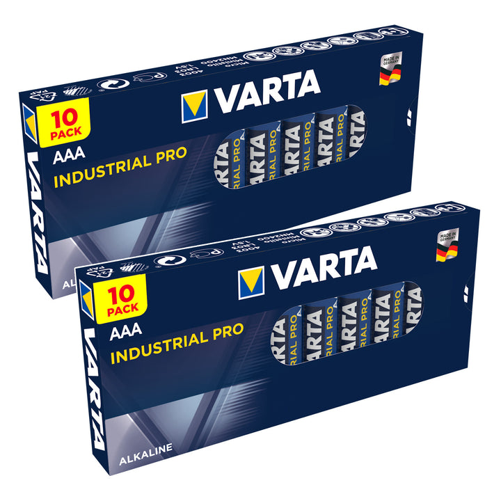 20 Stück R-03 LR03 AAA-Alkalibatterien von Varta Industrial 4003
