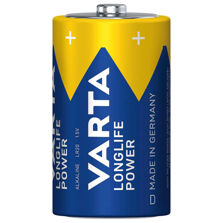 4x R-20-Batterie (R20 D), 1,5 V, Alkali, Longlife Power, Varta