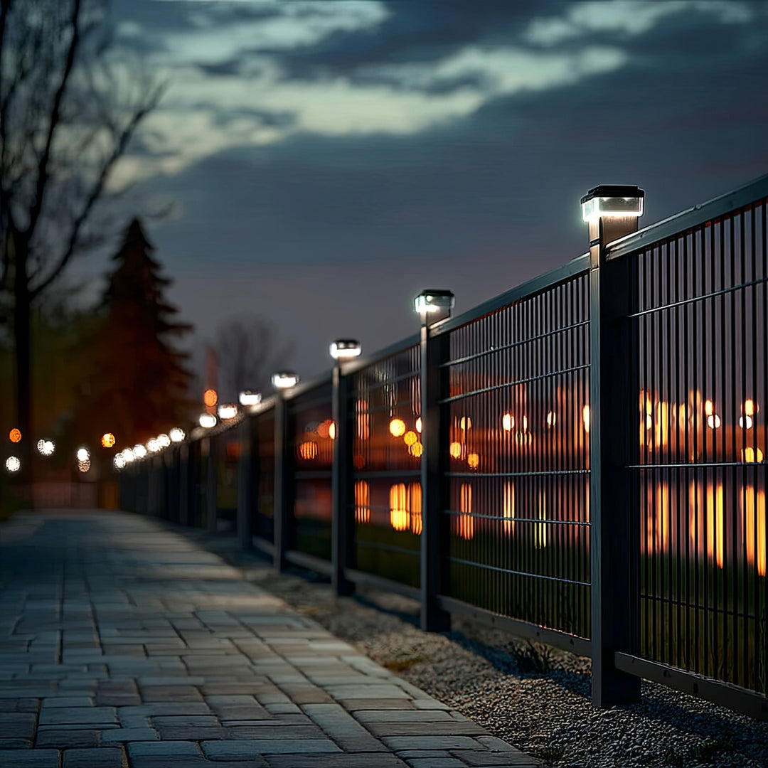 GreenBlue LED-Solarlampe für Pfosten, 80 x 80 mm, Briefumschlag-Abdeckung, 3200 K, GB127 WW, 4 Stück