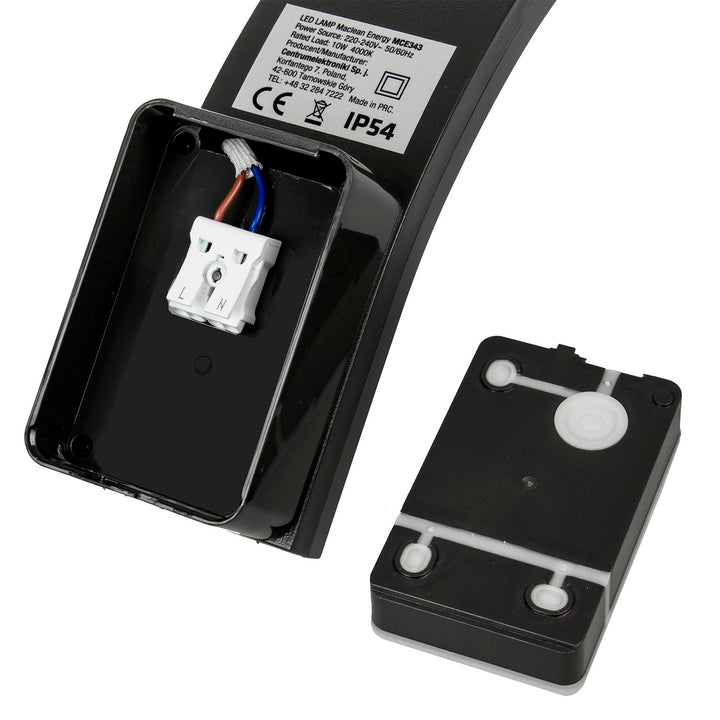 Maclean LED-Fassadenleuchte, 800 lm, IP54, 10 W, Tageslichtweiß (4000 K), Farbe: Schwarz, MCE343 B, 2 Stück