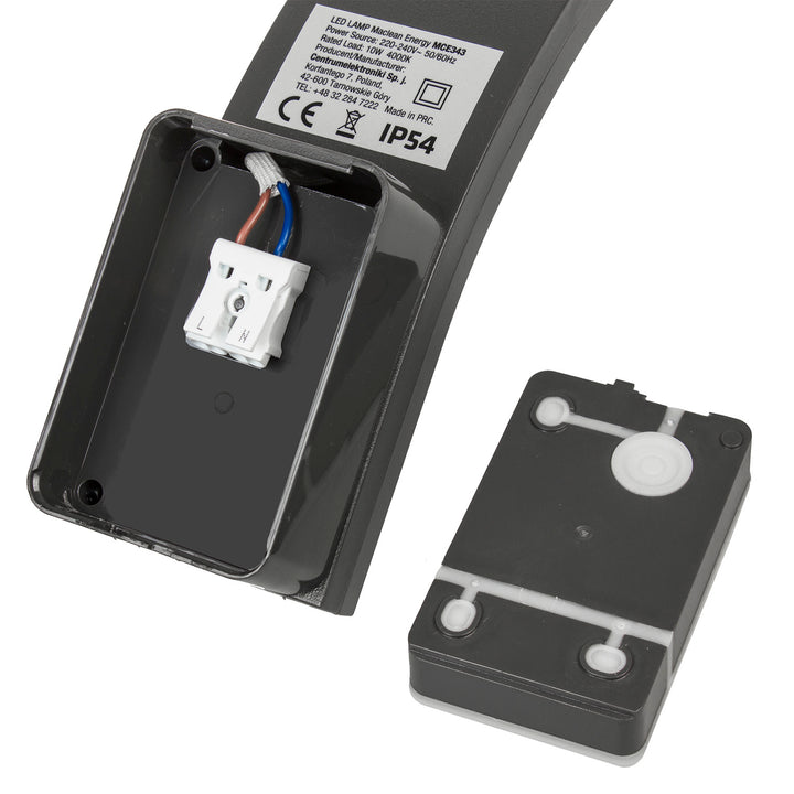 Maclean LED-Fassadenleuchte, 800 lm, 10 W, Lichtfarbe: Tagesweiß (4000 K), Farbe: Grau, MCE343 GR, 2 Stück