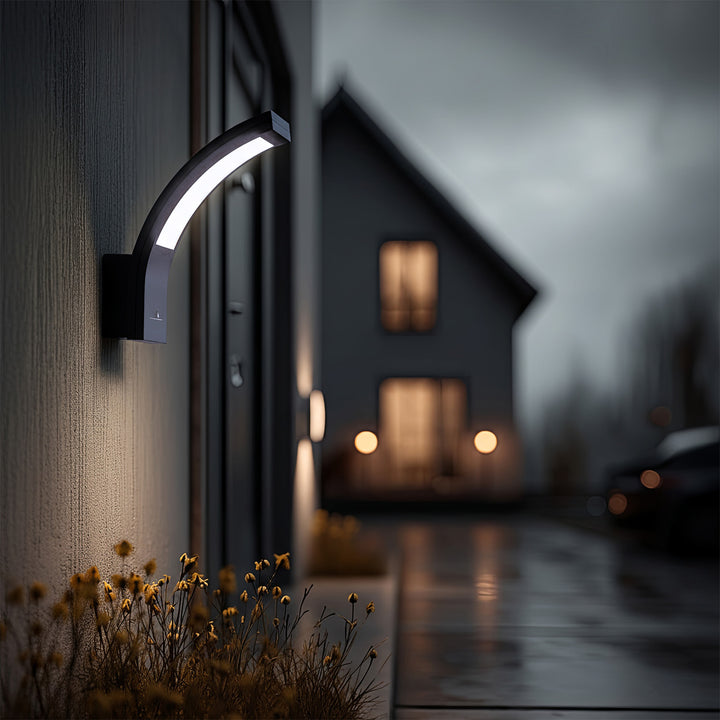 Maclean LED-Fassadenleuchte, 800 lm, 10 W, Lichtfarbe: Tagesweiß (4000 K), Farbe: Grau, MCE343 GR, 2 Stück