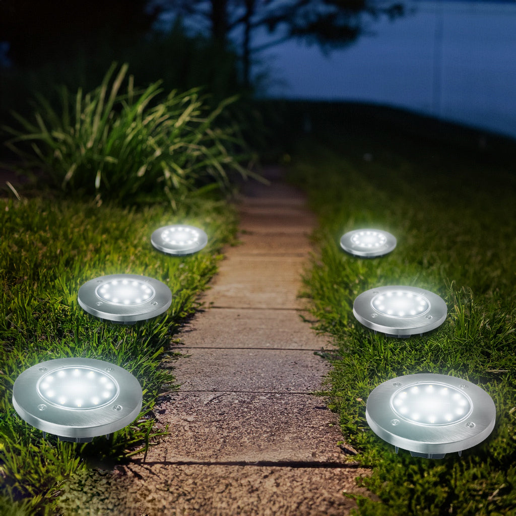 Maclean IP44 Solar-LED-Garten-Einfahrtsleuchte, 12 SMD-LEDs, 4000 K, Ni-MH 600 mAh, 0,7 W, MCE318, 4 Stück