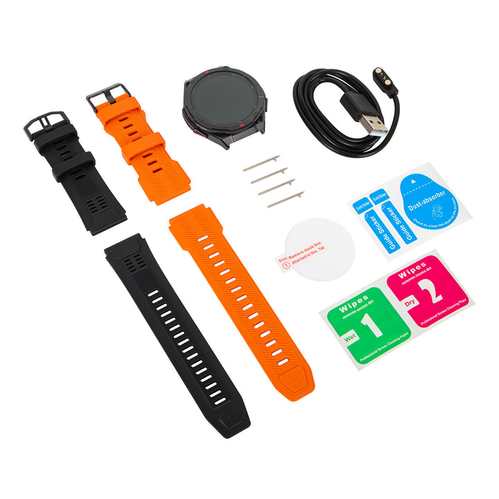 Smartwatch BLOW X14 Pro, 1,43"-AMOLED-Display, 490-mAh-Akku, GPS, 4 GB RAM und 256 MB Speicher, Gesundheitsfunktionen, 2 Armbandfarben, 89-016#