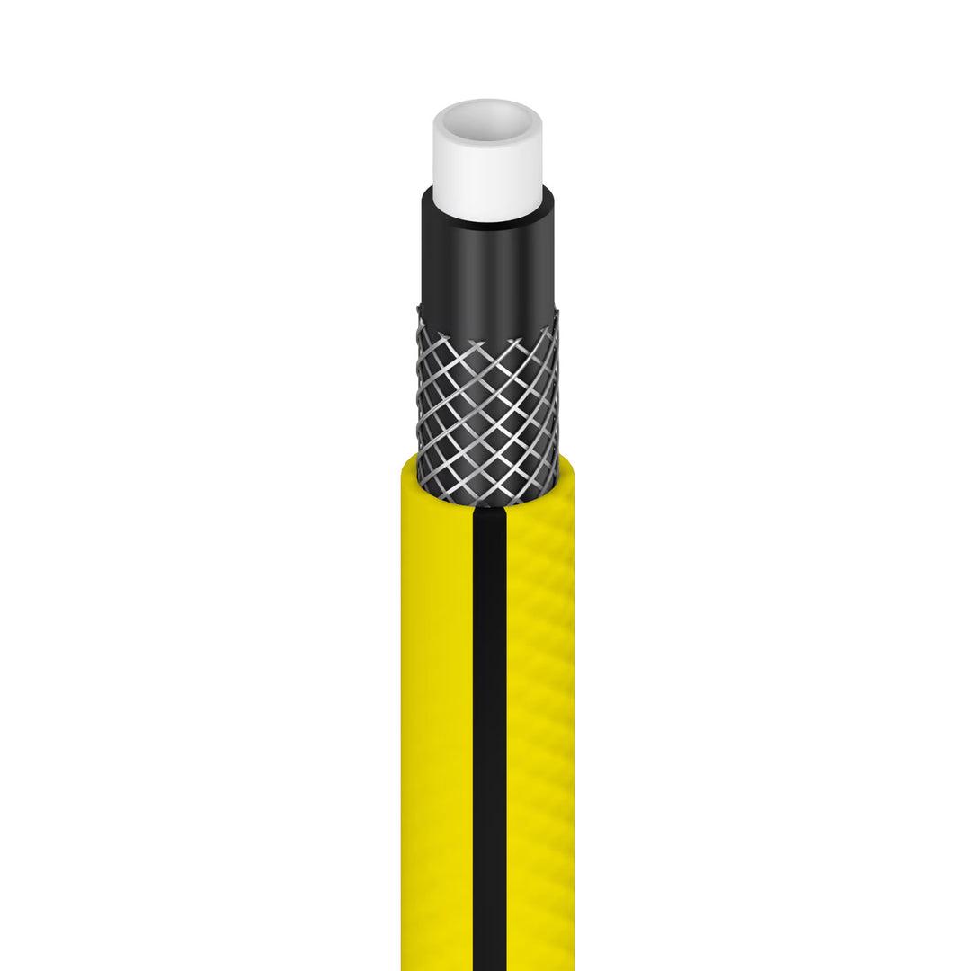 Cellfast-Gartenschlauch 4YELLOW 1/2" 30 m + Cellfast-Schlauchhalter (grau) + Set mit Cellfast Basic-Sprinkler (1/2")