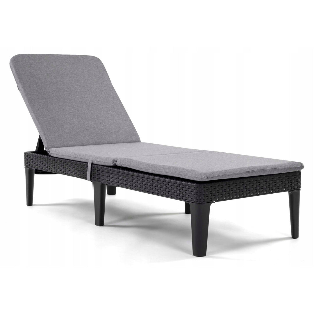 Kissen für Liegestuhl Jaipur, Farbe: Grau, Stoff S-550, Größe 190 x 60 cm, zwei Befestigungssysteme, wasserabweisend, vollständig waschbar, Jaipur Melange S-03