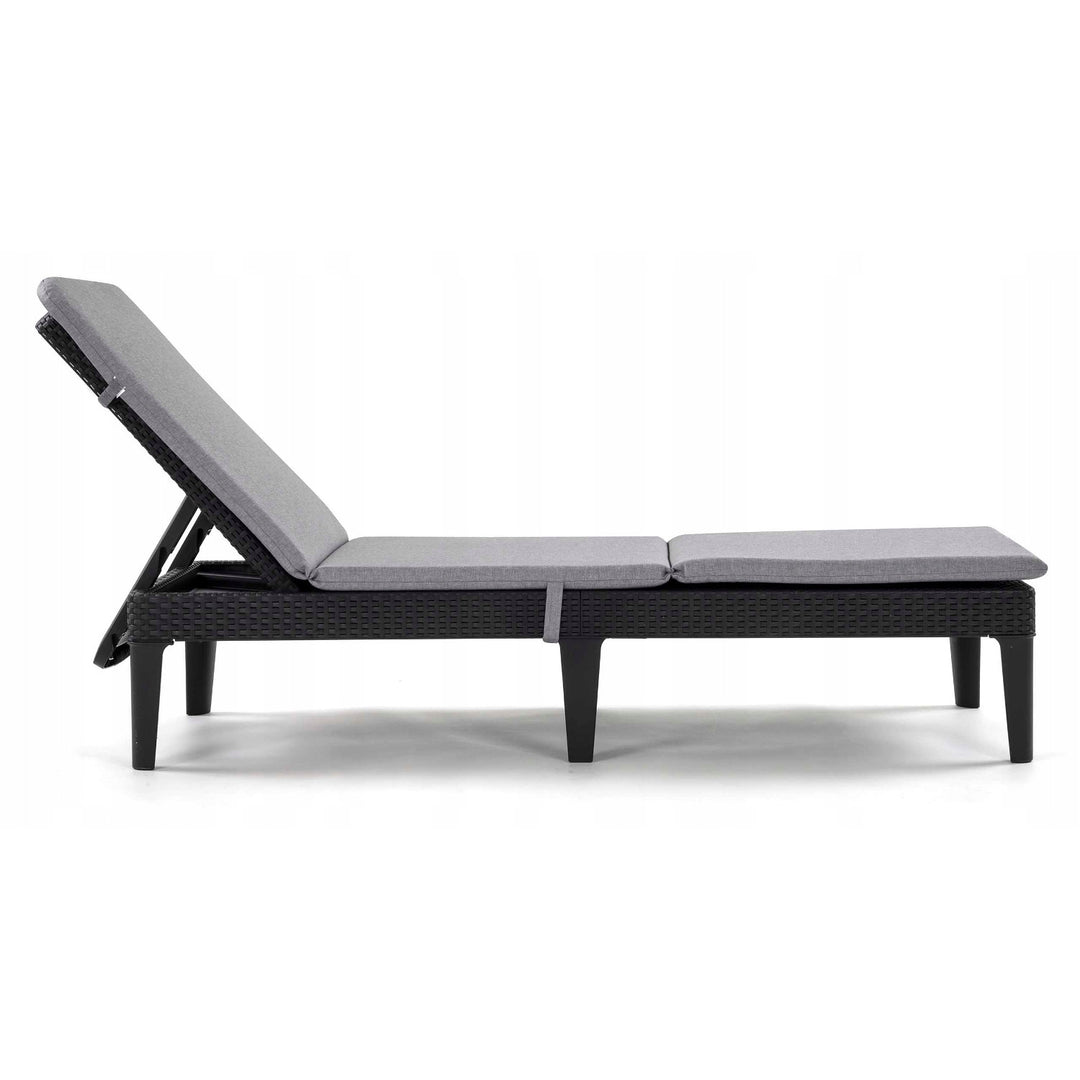 Kissen für Liegestuhl Jaipur, Farbe: Grau, Stoff S-550, Größe 190 x 60 cm, zwei Befestigungssysteme, wasserabweisend, vollständig waschbar, Jaipur Melange S-03