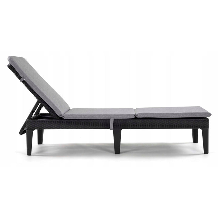 Kissen für Liegestuhl Jaipur, Farbe: Grau, Stoff S-550, Größe 190 x 60 cm, zwei Befestigungssysteme, wasserabweisend, vollständig waschbar, Jaipur Melange S-03
