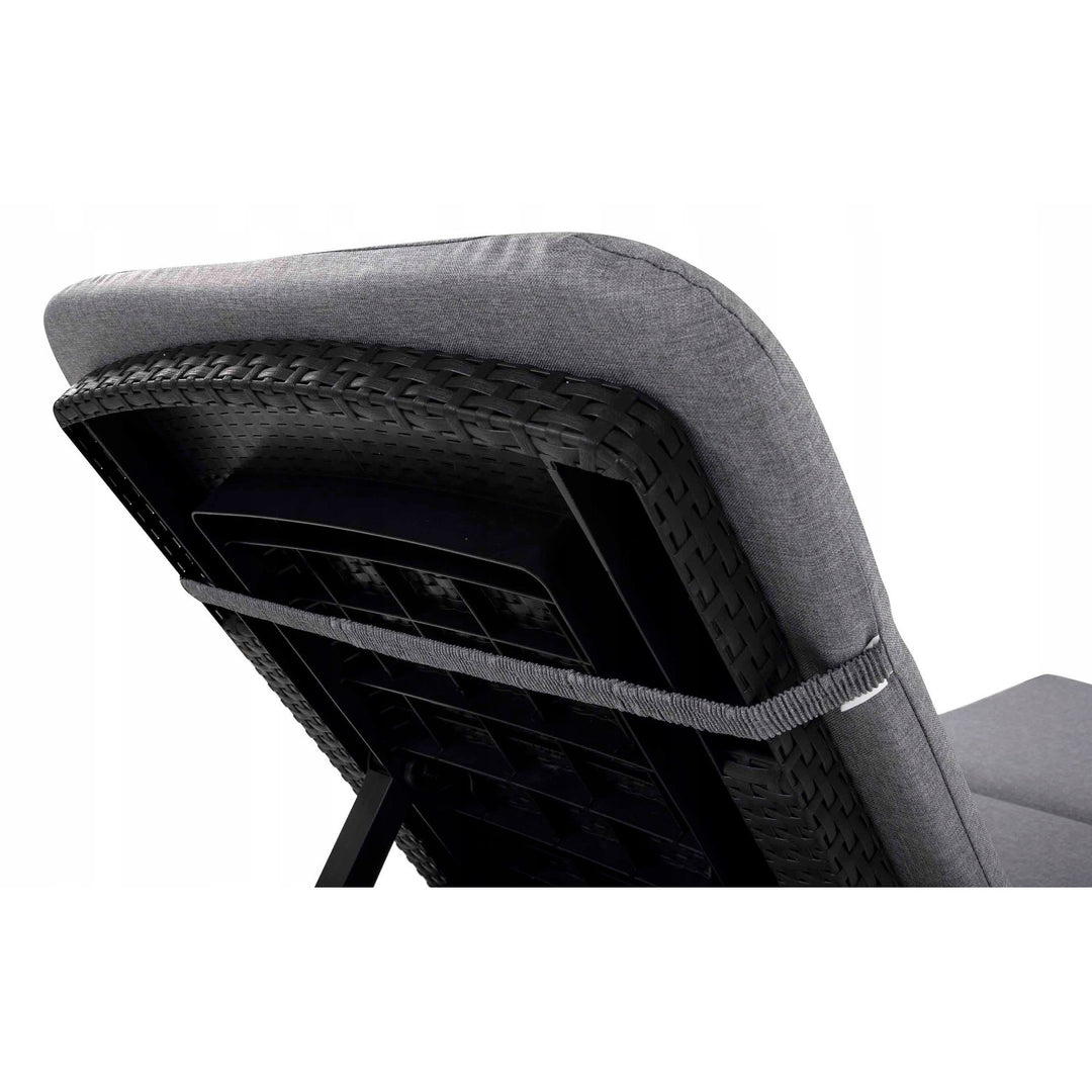 Kissen für Liegestuhl Jaipur, Farbe: Grau, Stoff S-550, Größe 190 x 60 cm, zwei Befestigungssysteme, wasserabweisend, vollständig waschbar, Jaipur Melange S-03