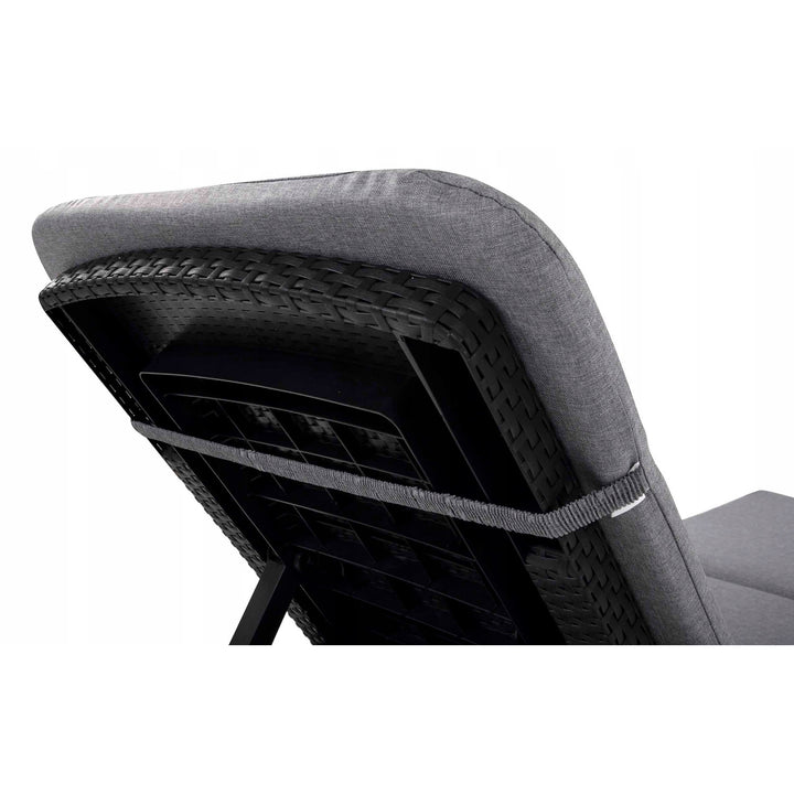 Kissen für Liegestuhl Jaipur, Farbe: Grau, Stoff S-550, Größe 190 x 60 cm, zwei Befestigungssysteme, wasserabweisend, vollständig waschbar, Jaipur Melange S-03
