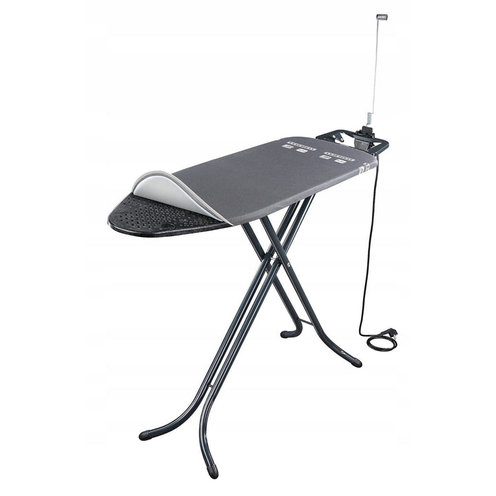 Leifheit Air Board M Black Plus Bügelbrett, reflektiert Wärme und Dampf, höhenverstellbar, 72485