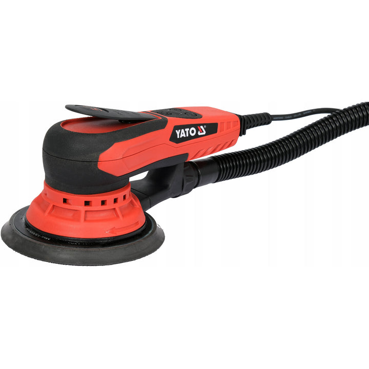 Yato Exzenterschleifer, 150 mm, Leistung 350 W, Drehzahl 4000–10000 U/min, Kabellänge 3 m, Anschlussmöglichkeit für einen Staubsauger, YT-82206
