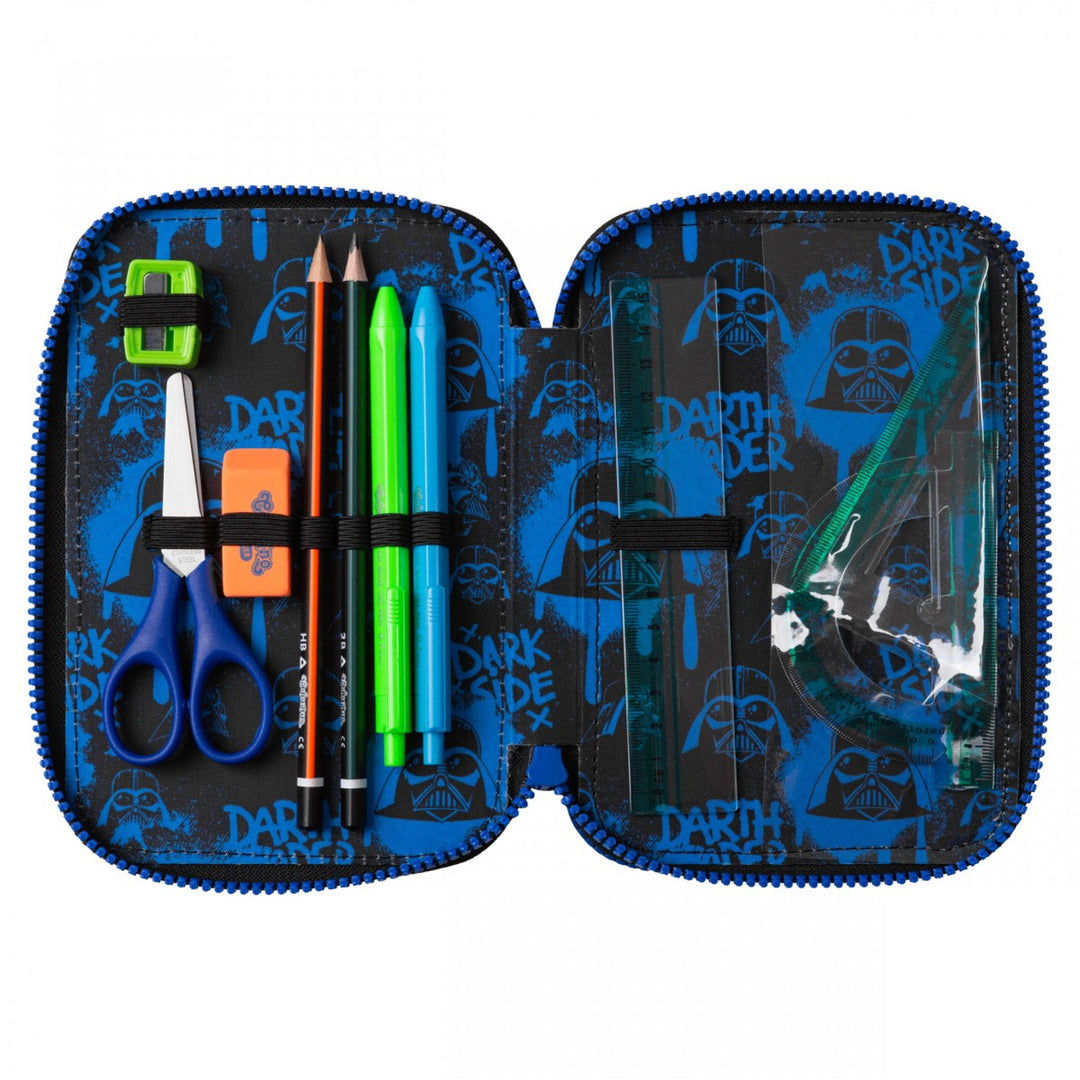 Star Wars Coolpack-Schulset, 3-Kammer-Rucksack „Jerry“ (15") mit konturiertem Rücken und verstellbaren Schultergurten sowie Federmäppchen „Jumper 3“ mit Zubehör