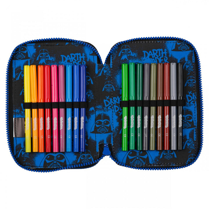 Star Wars Coolpack-Schulset, 3-Kammer-Rucksack „Jerry“ (15") mit konturiertem Rücken und verstellbaren Schultergurten sowie Federmäppchen „Jumper 3“ mit Zubehör