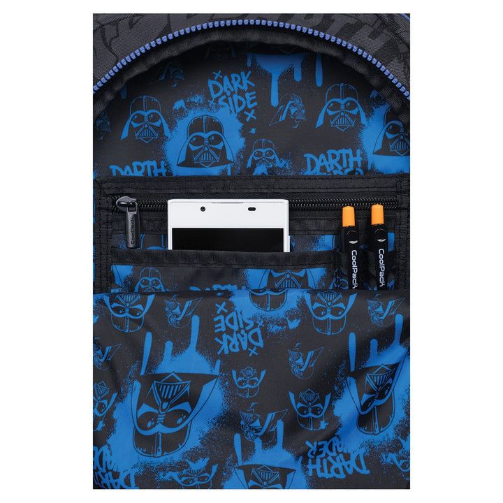 Star Wars Coolpack-Schulset, 3-Kammer-Rucksack „Jerry“ (15") mit konturiertem Rücken und verstellbaren Schultergurten sowie Federmäppchen „Jumper 3“ mit Zubehör